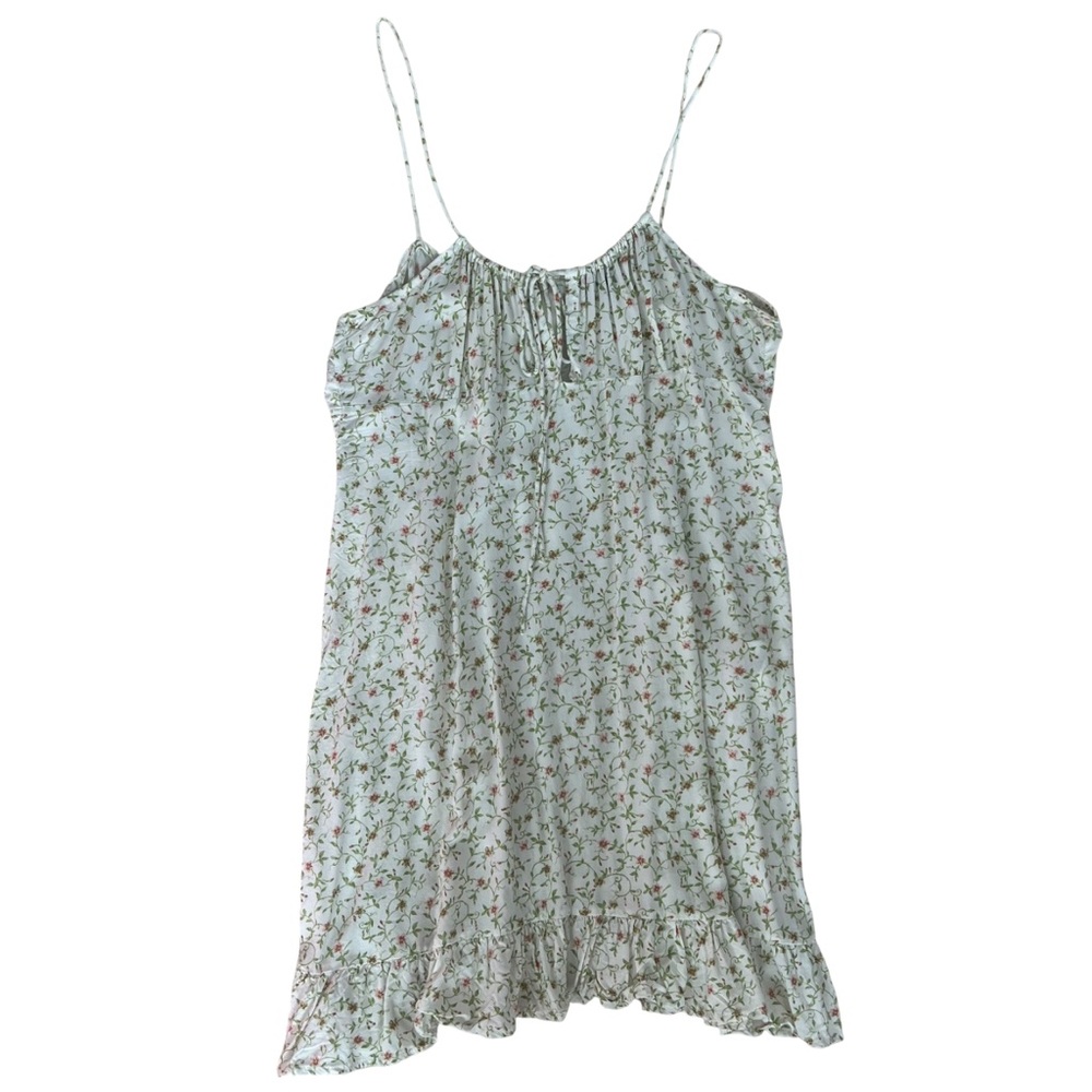 Motel Alaca Floral Mini Dress In Pretty Petal Ivory